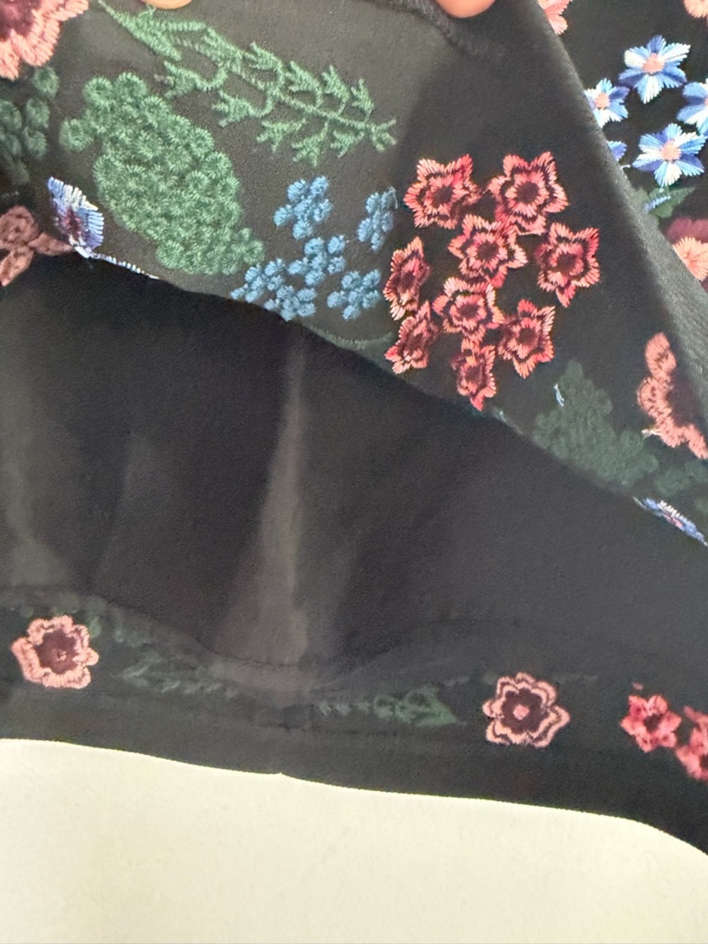 Zara Woman Floral Embroidered Black Mini Skirt A-Line Size XS/S - Picture 10 of 12